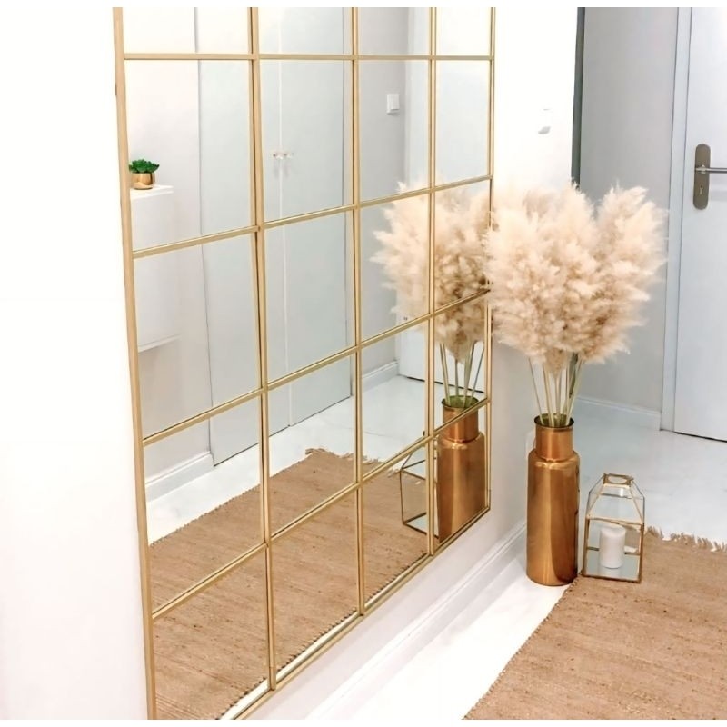 10 PCS Cermin Tempel Dinding Asli Fullbody Aesthetic 15X15cm (CERMIN ASLI)