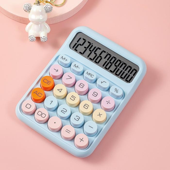 

⪩ PROMO⪨Limited Stok [kuyamol] BISA COD 6187 Kalkulator dengan Display Besar Keyboard Dot Mekanik / Cute Calculator Electronic Warna Menarik - Biru