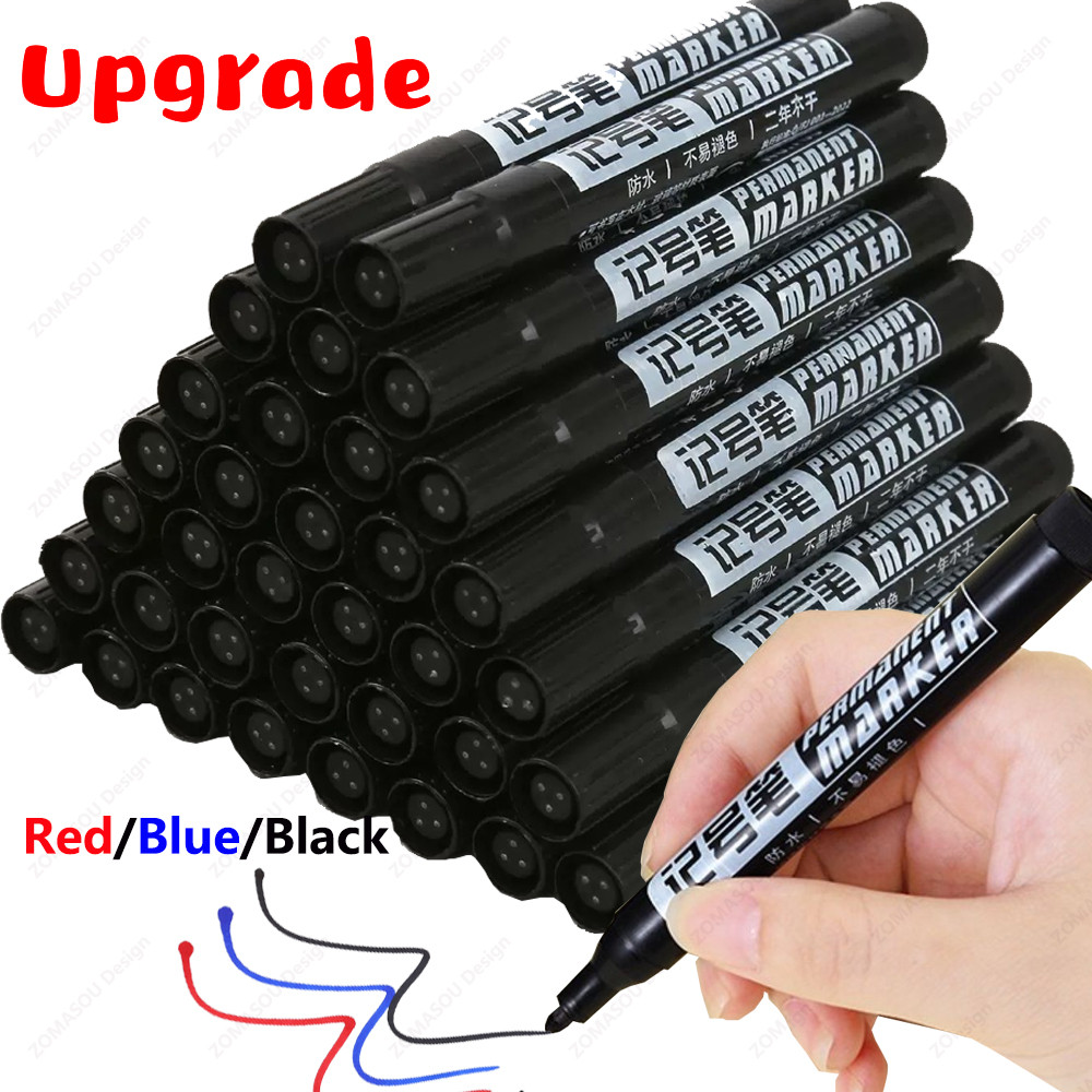

1-100Pcs Waterproof Oil-based Marker Pen Quick Dry Black Red Blue Ink Permanent for Metal Glass Stationery Art School Supply