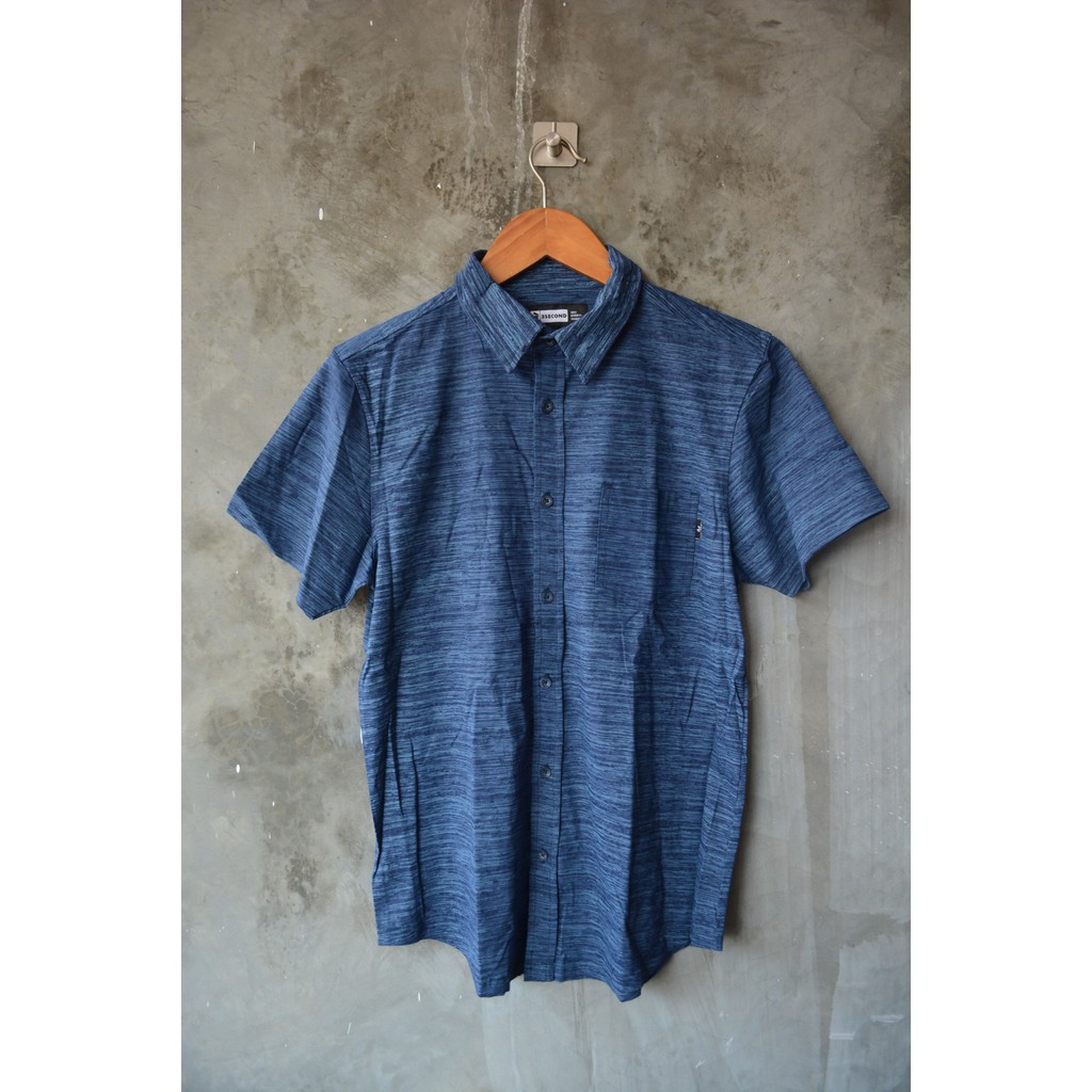 Kemeja Pria Lengan Pendek Biru 3second