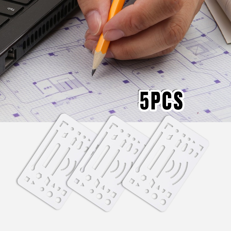

5Pcs Erasing Shield / Drafting Template Ruler / Mal Penghapus