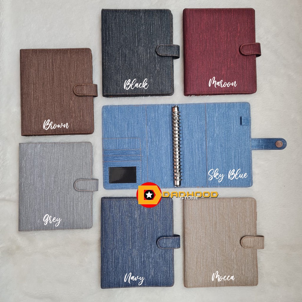 

BINDER BAHAN JEANS 7 WARNA PILIHAN. TERSEDIA UKURAN A5&B5