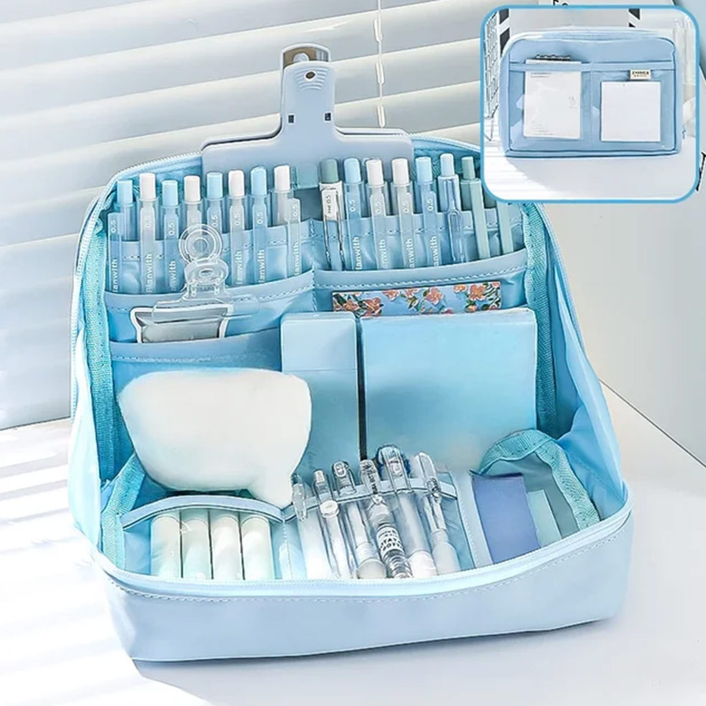 

12-Layers Large Capacity Pencil Case Multifunctional Classification Storage Stationery Storage Bag With Transparent Compartment