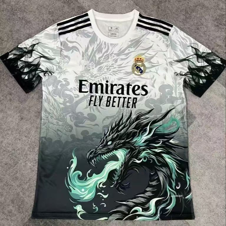 Jersey Real Madrid 25 Edisi Khusus Kaos Latihan Sepak Bola Baru Bernapas Pola Naga Kompetisi Olahrag
