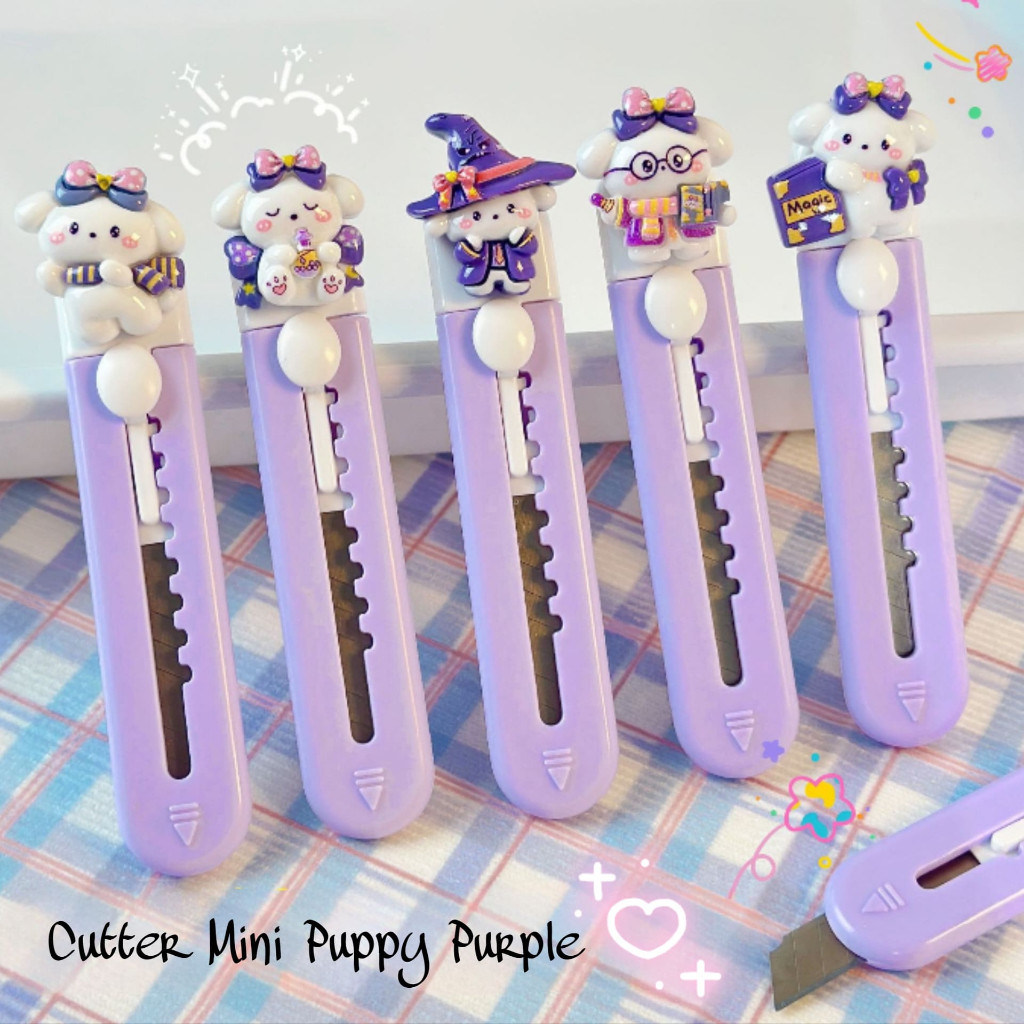 

CUTTER UNIK PAW / CUTTER LUCU MOTIF PUPPY PURPLE / PISAU CUTTER LUCU