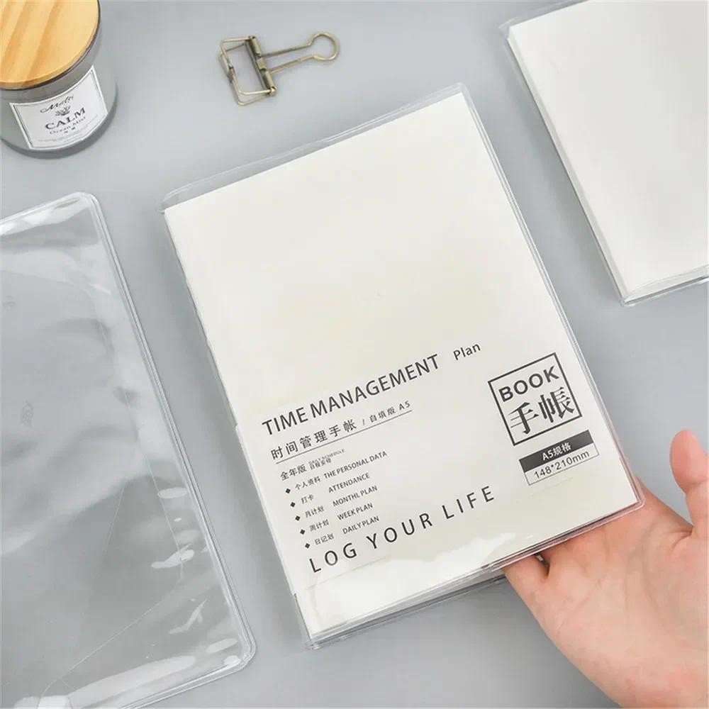 

Waterproof PVC Transparent Protective Sleeve for A6 A5 Notebook Journals Planner Book Diary Protect Cover Office Supplies