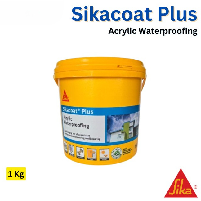 Sikacoat Plus Cat Tembok Luar Pelapis Anti Bocor Acrylic Waterproof 1 Kg