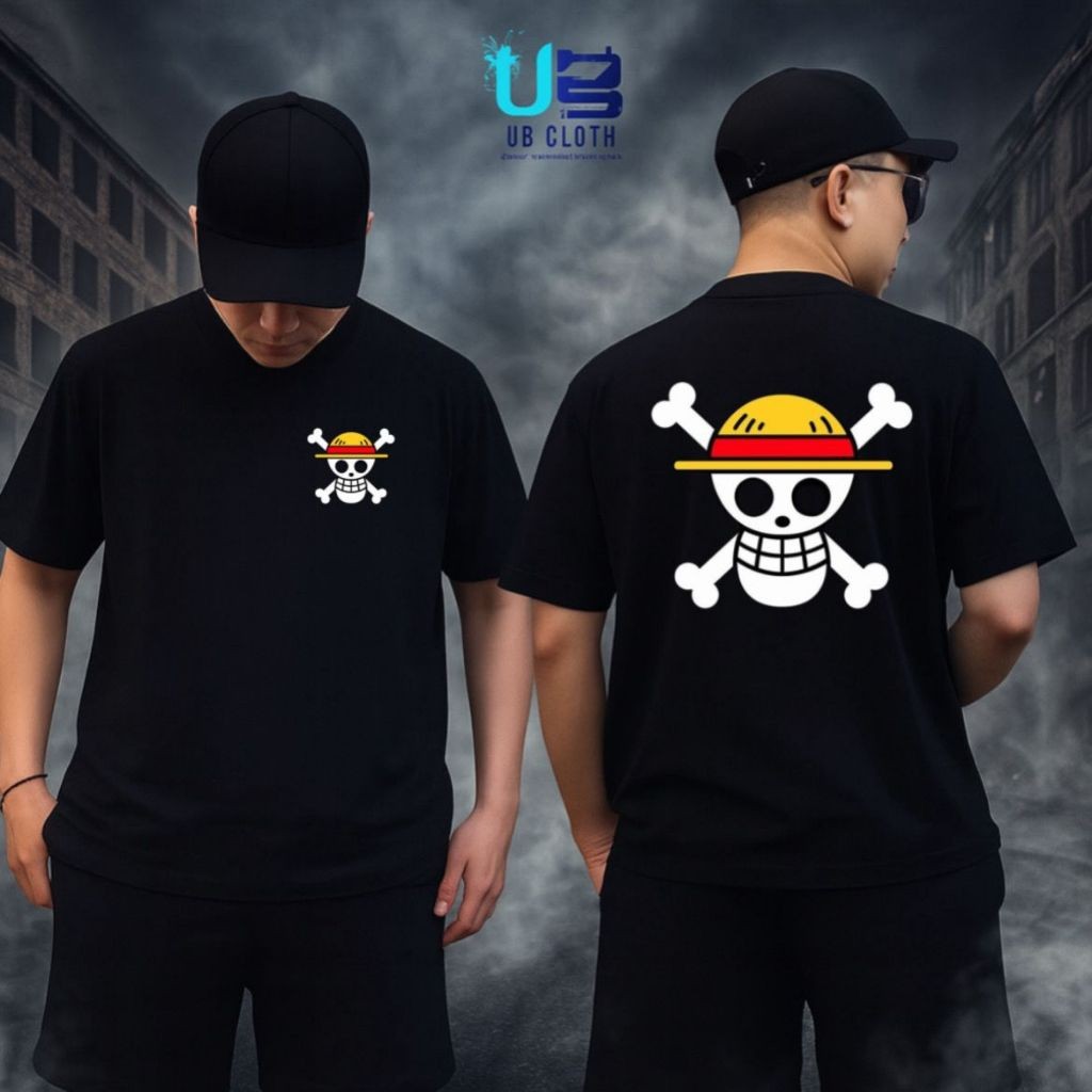 Kaos Logo Luffy One Piece Mugiwara Baju Distro Cotton Combed