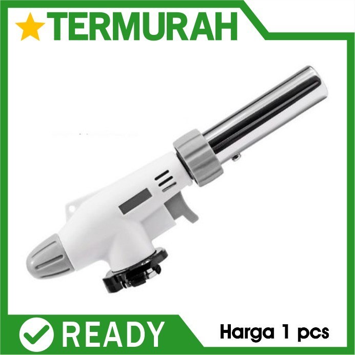 Kepala Flame Gun BBQ White Portable Gas Blow Torch Butane LAS api jet korek pemantik pematik hi cook