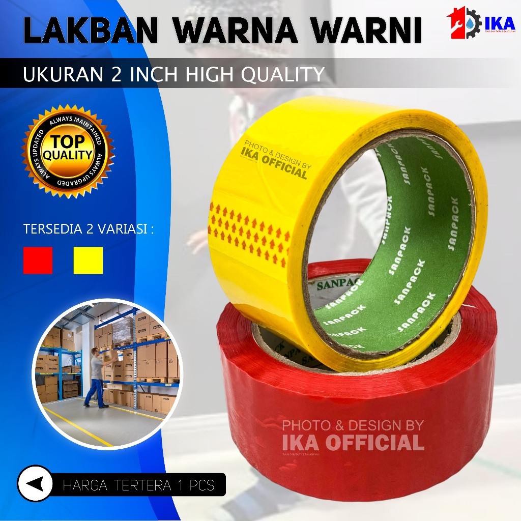

Lakban Warna Warni 2 Inch Sticky N Strong / Isolasi Warna Warni / LAKBAN WARNA WARNI OPP COLOR TAPE