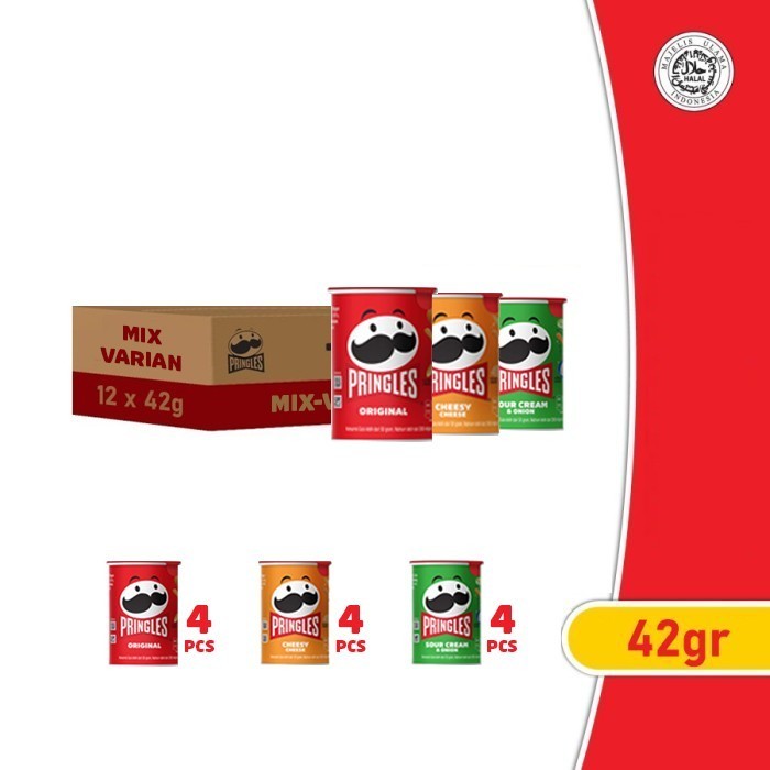 

New [CARTON DEALS] Pringles Keripik 42gr x 12pcs - Mix VarianPremium