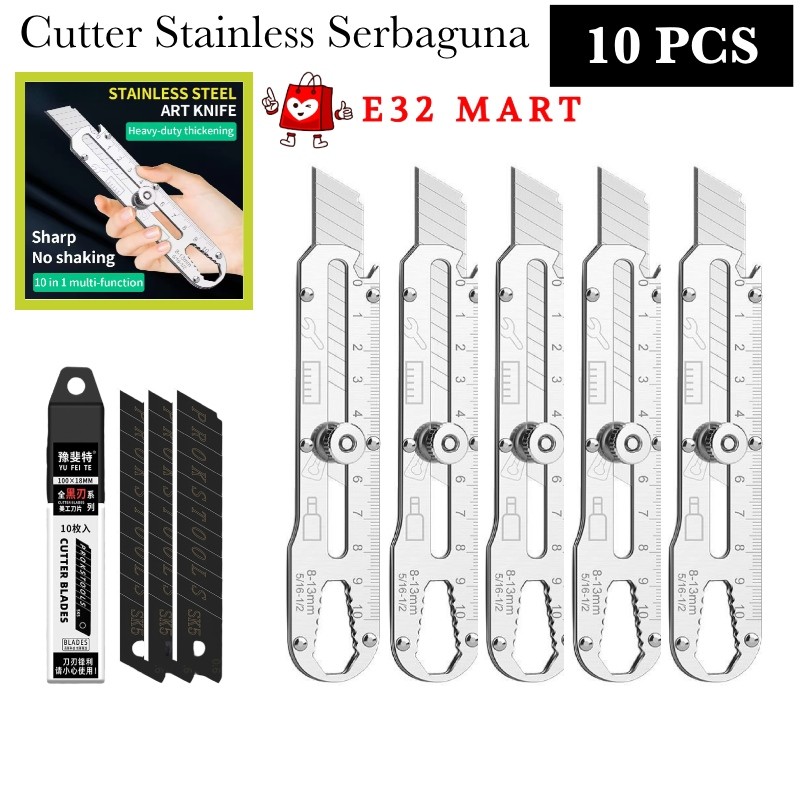 

E32 - 10 PCS Cutter Pisau Tajam Besar L150 Stainless Anti Karat Tajam