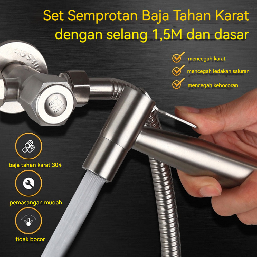 SUS304 Stainless 1 Set Jet Shower Closet Jet Shower Kamar Mandi Faucet Jet Shower Closet Shower Jet 