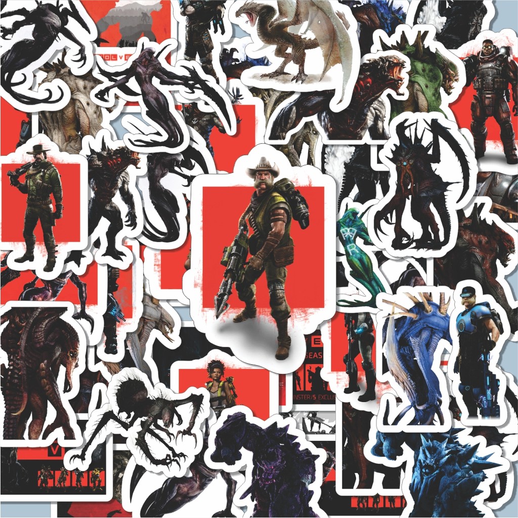 

100PCS Lucu Stiker Game Series Evolve Karakter Mix 2 Stiker Aesthetic Stiker Anti Air Stikers Berperekat Waterproof sticker decal buat Motor Helm Buku Journal Koper Casing HP Laptop Botol Minum Hadiah anak