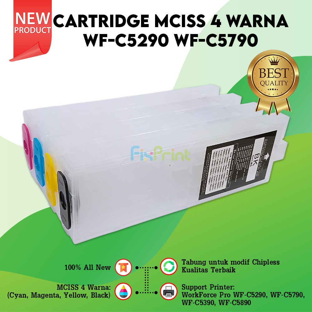 Cartridge CISS Tabung Tinta Epsn Printer WF C5290 WFC5790 WC-C5290 WF-C5390 C5890 Modif Chipless