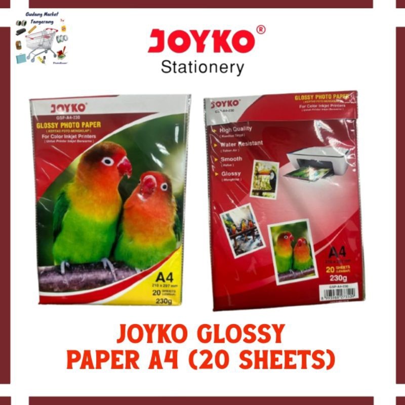 

Glossy Paper Joyko GSP-A4 - 230 / Kertas Foto Mengkilap