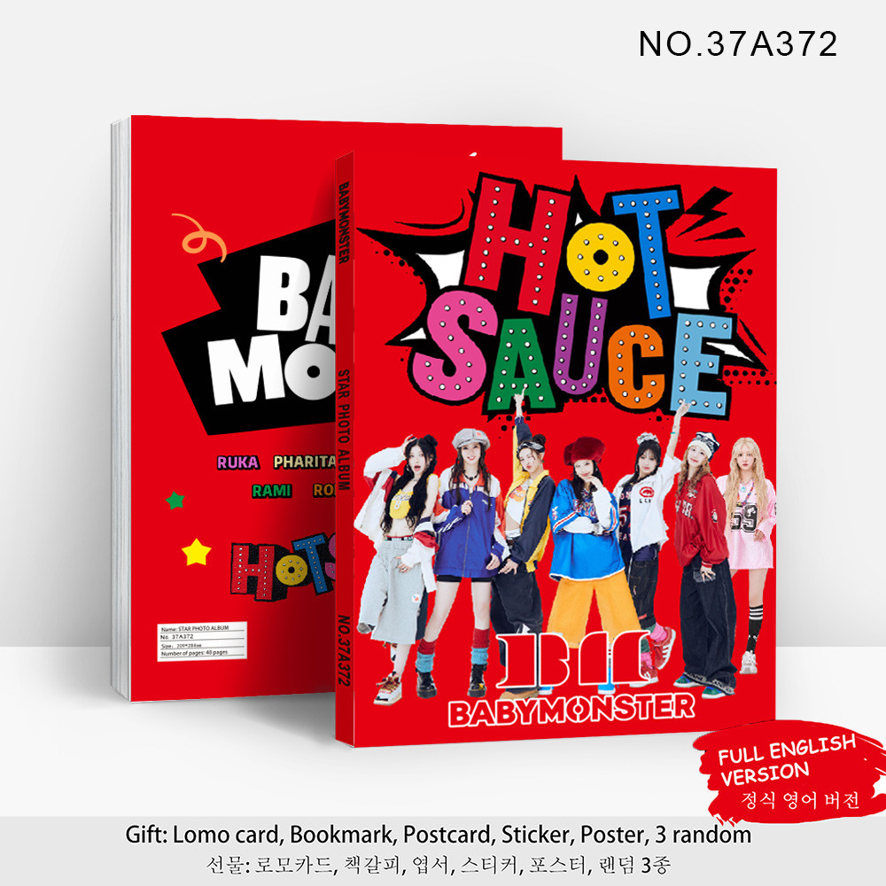 

Kpop Idol BABYMONSTER New Album HOT SAUCE Portrait Photo Gallery Poster Bookmark Collection Card HARAM AHYEON CHIQUITA Fans Gift