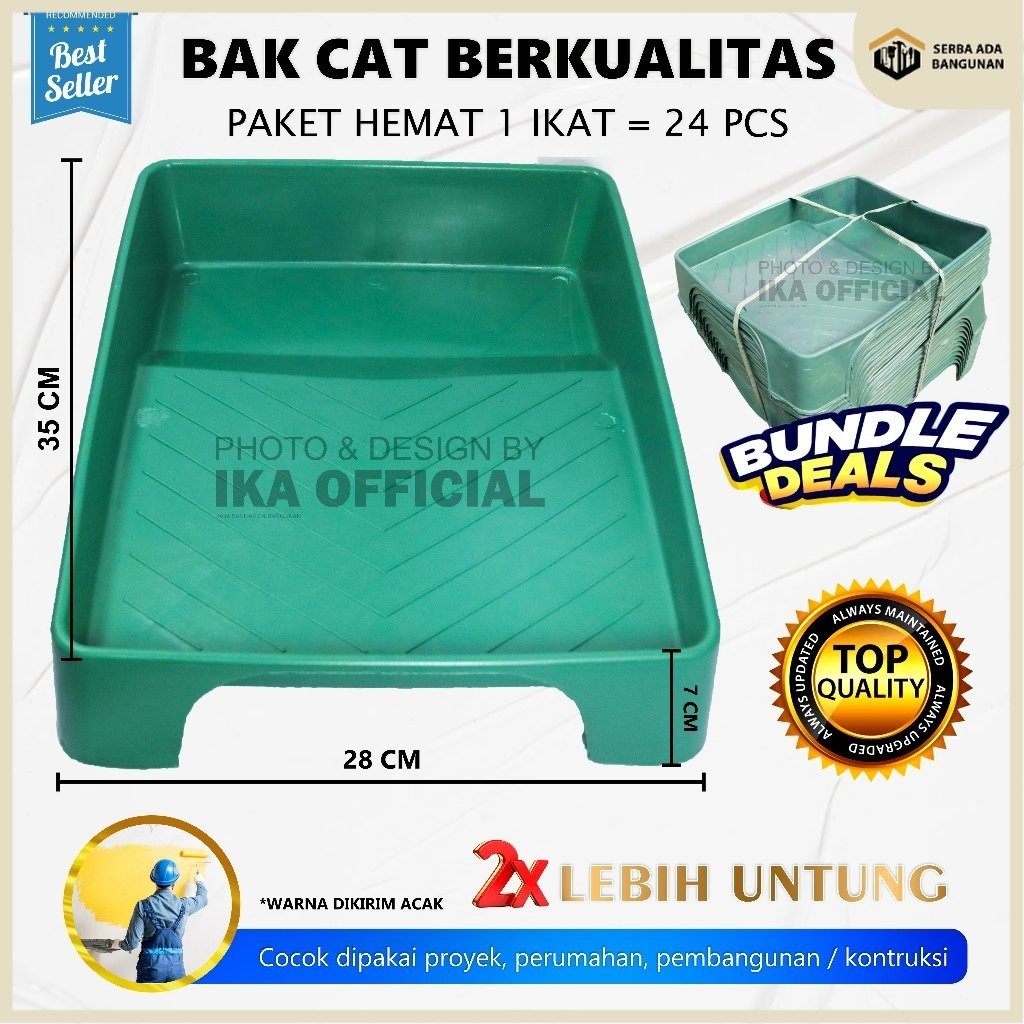 SAB Baki Wadah Bak Cat Tebal dan Bahan PVC 9 inch / GROSIR 1 IKAT = ISI 24 BUAH UNTUK ALAS CAT RUMAH