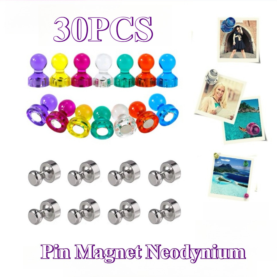 

30Pcs Pin Magnet Papan Tulis Whiteboard Kulkas Magnetic Pin Memo Tulis Kantor Pin Magnetic