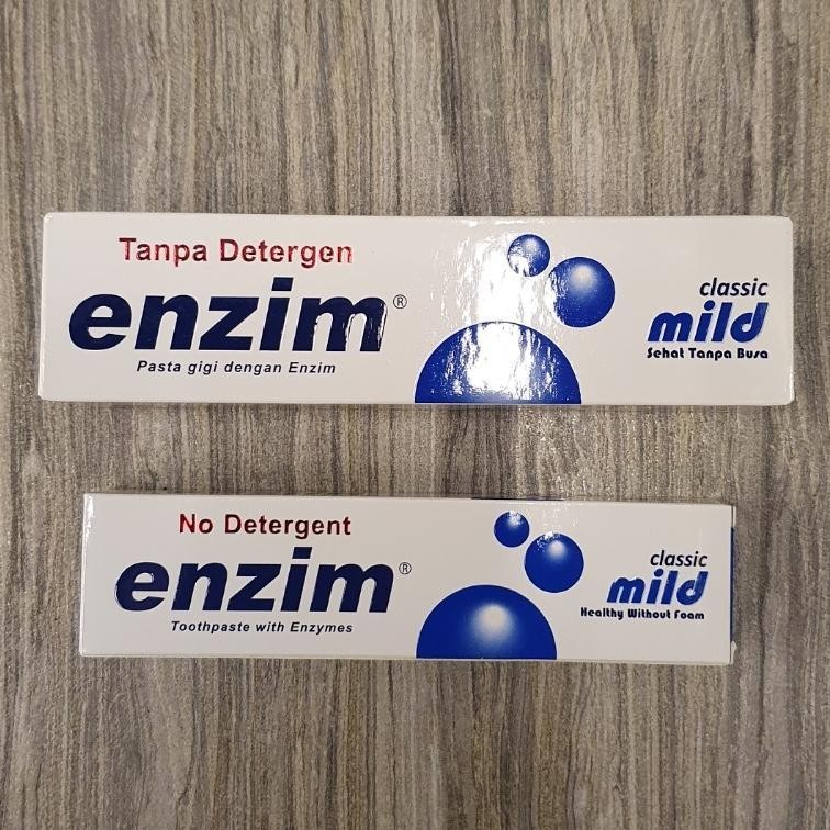 Enzim Pasta Gigi Classic Mild Sehat Tanpa Busa Ukuran 63ml / 124ml