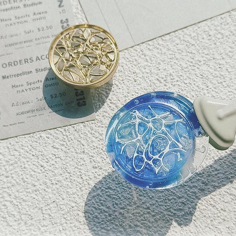 

New 30mm Wax Seal Stamp Brass Head Ripple Embossed Seal Mental Head 3D Relief Fire Paint Seal Toy DIY Scrapbook Envelope Sealing