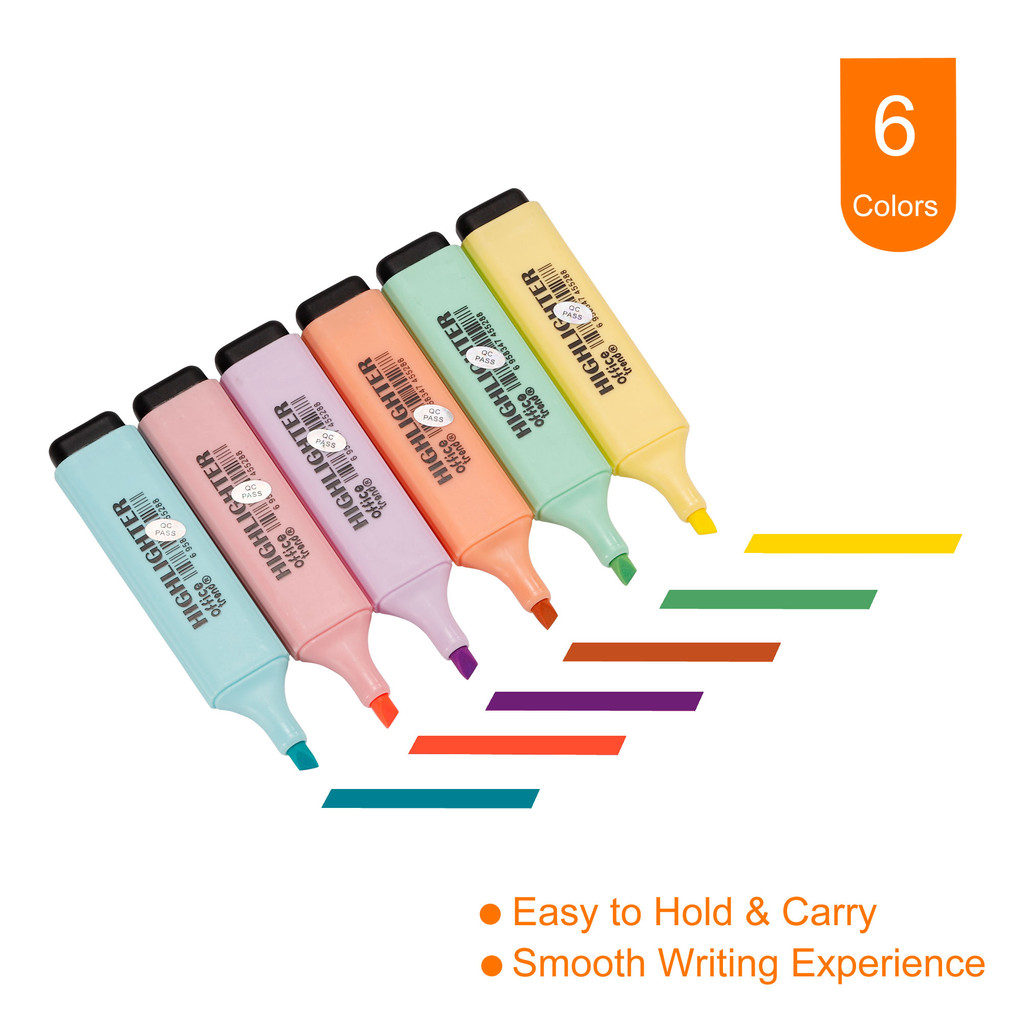 

4/6 Pack Cute Highlighter Pen Quick Dry Broad Tip Underline Writing Marker Pens Highlighters School Supplies Stationery