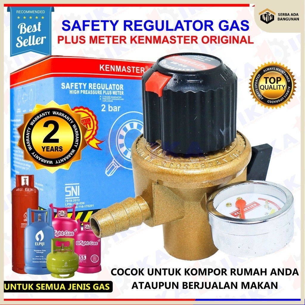 SAB Regulator Gas Tekanan Tinggi Kenmaster + Meter KM-919 / Regulator Kepala Gas Ken Master High Pre
