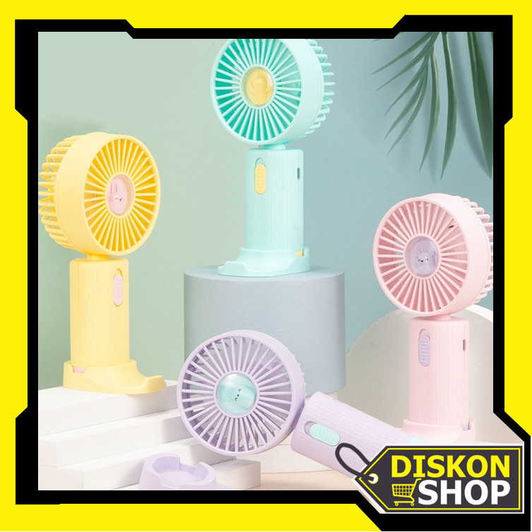 Diskon Shop - Ki5663 Kipas Mini Genggam Portable Karakter / Kipas Tangan Rechargeable / Kipas Angin 