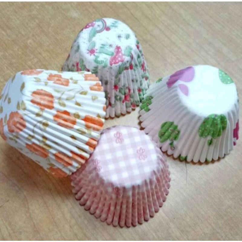 isi 100 lembar Kertas bolu kukus / Cup Bolu kukus mekar / Kertas kue Pai / Kertas Brownies kering