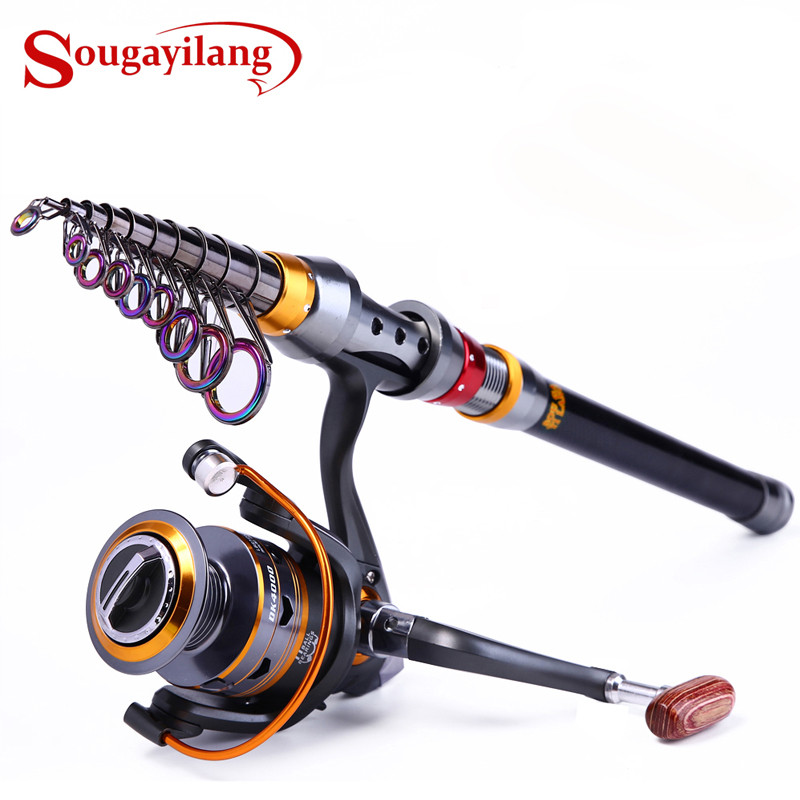Sougayilang 1.8-3.6m Telescopic Fishing Rod and 11BB Fishing Reel Wheel Portable Travel Fishing Rod 