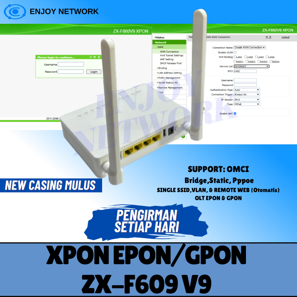 XPON EPON-GPON F609V9 DENGAN ADAPTOR ONT ONU