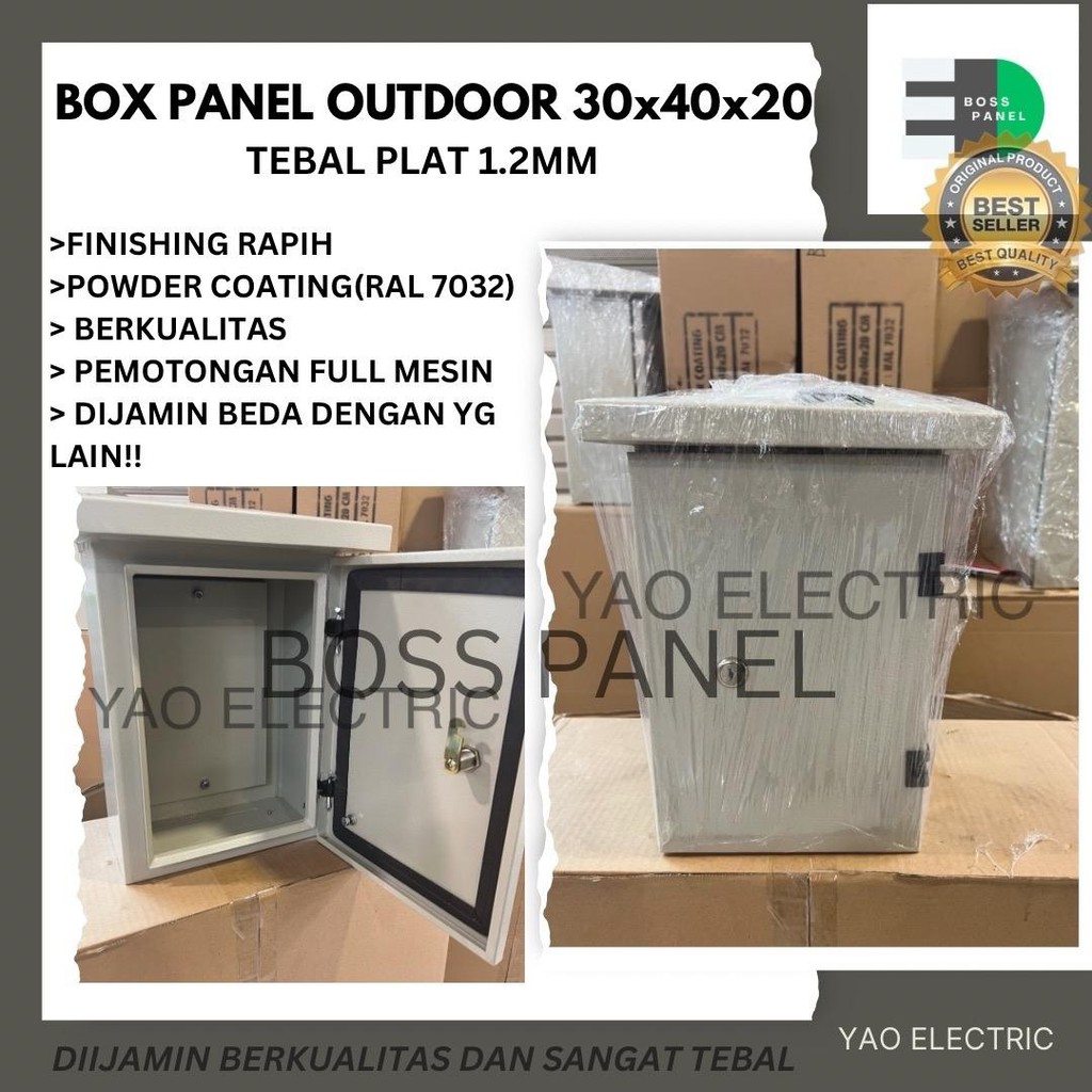 Box panel listrik Outdoor 30x40x20 Tebal plat 1.2MM Berkualitas Bagus Tebal