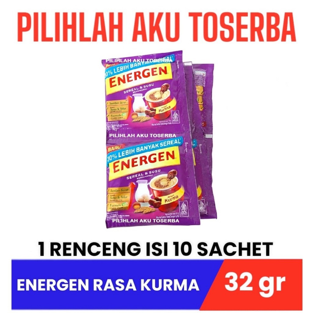 

Energen KURMA Renceng 32gr x 10 Sachet (HARGA RENCENG)