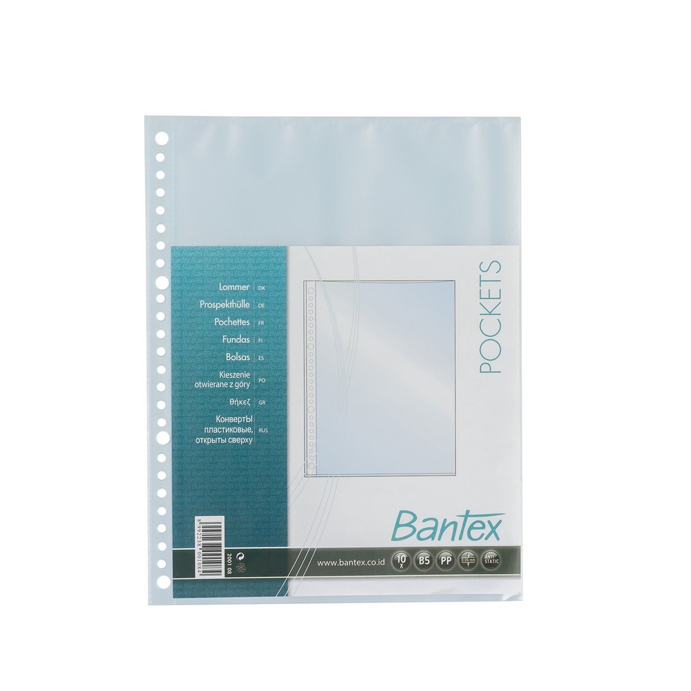 

[MSS] Bantex PP Pocket File Sheet Protector B5 26 Lubang 10 Lembar