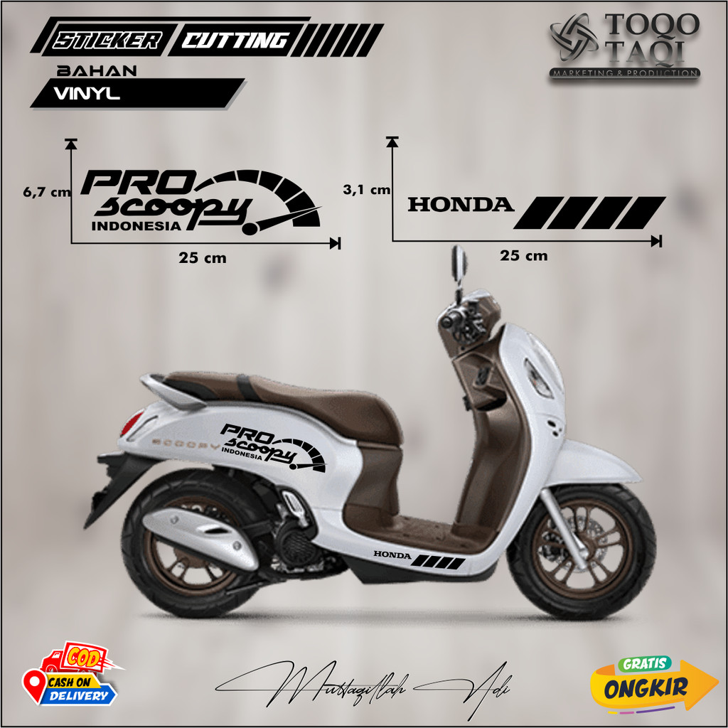 CUTTING STICKER TULISAN PRO SCOOPY  STIKER BODY MOTOR MATIC METIK SCOOPY NMAX PCX BEAT VARIO
