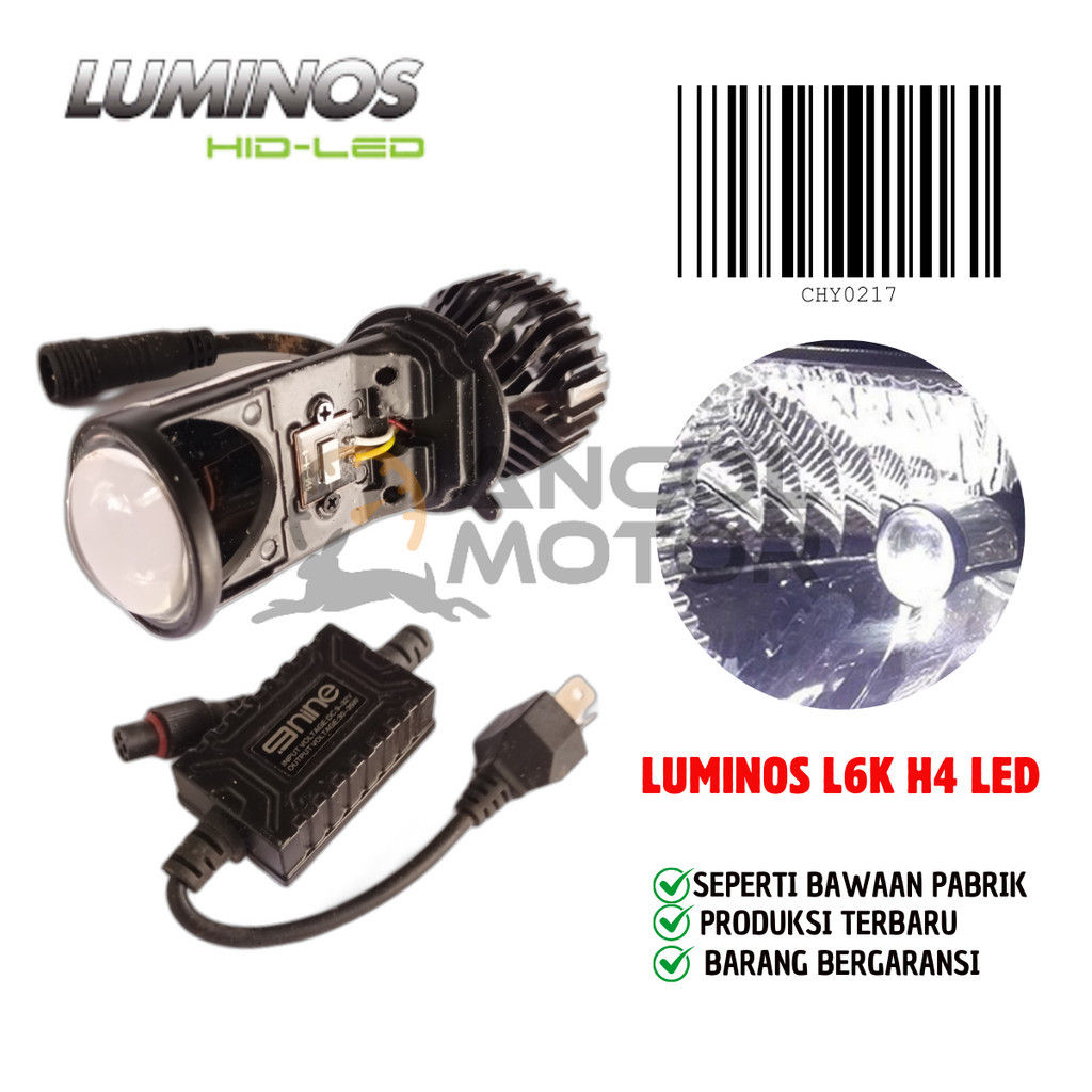 Luminos Headlamp L6K H4 Mini Led Bulb Projector Light Cahaya Fokus