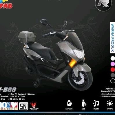 (FREE PELAPIS BAN) Mainan Anak Motoran Aki PMB M 588 Nmax (BISA GOSEND)