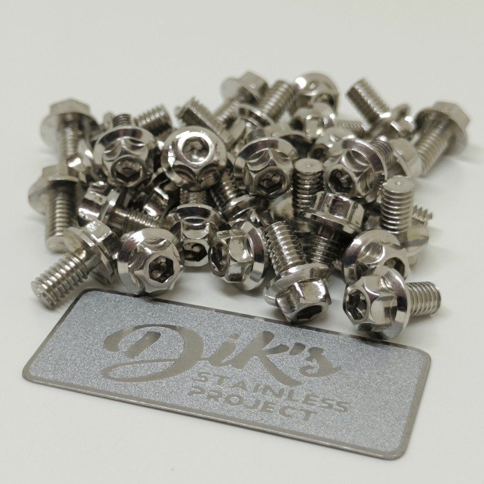 Baut stainless drat 10 panjang 1cm M6x10 model bintang