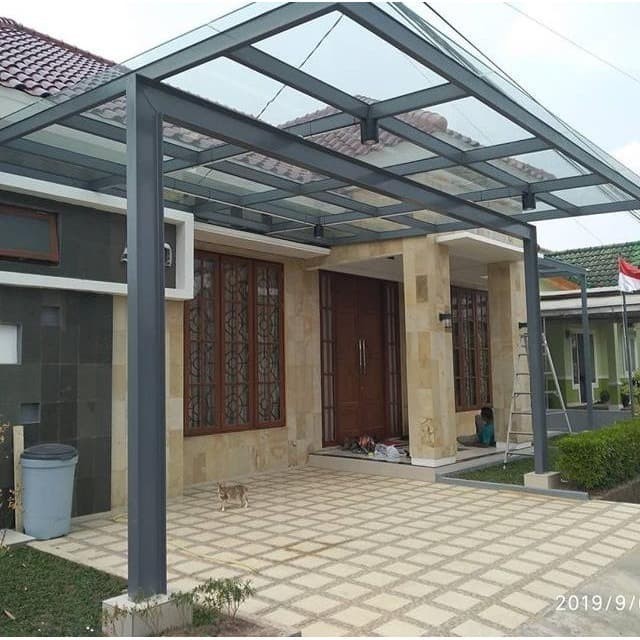 Canopy Kaca Tempered dan laminated kanopi rumah minimalis