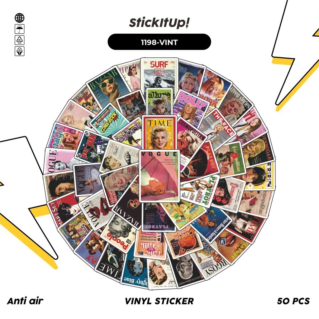 

COD✨ 100 Pcs Stiker Comic Magazine V2 Lucu Aesthetic Vynil Waterproof untuk Freebies Sticker Buku Journal Casing HP Laptop