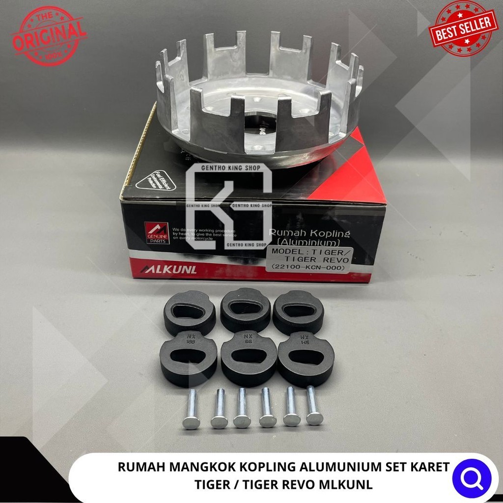 RUMAH MANGKOK KOPLING ALUMUNIUM SET KARET TIGER / TIGER REVO MLKUNL