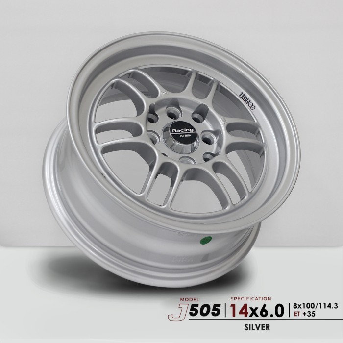 VELG ENKEI Rpf1 14x6.0 RING 14 R14 lebar 6 pcd 4H 100 / 114.3 RPF 1 Silver  untuk Mobil Wuling Air E