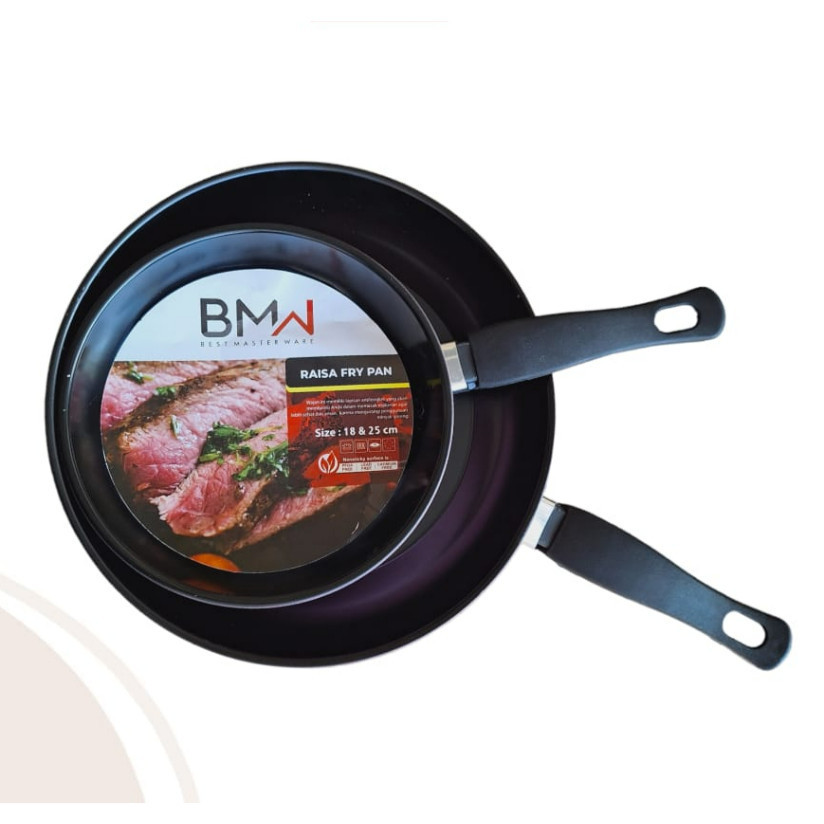 RAISSA Frypan 1 Set (isi 2 pcs) / Teflon Set Diameter 18 cm dan 25 cm / Teflon Anti Lengket