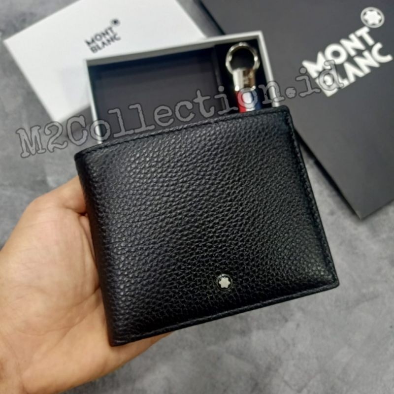 Dompet Montblanc set Key Chain Dompet Lipat Pria Kulit Asli Premium Quality