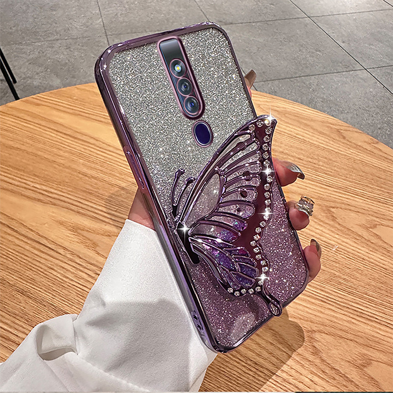 Casing HP OPPO F11 F11 Pro F7 F9 F9 Pro F5 F5 Youth F5 Plus F1s berlian mengkilap Cairan Bening Berd