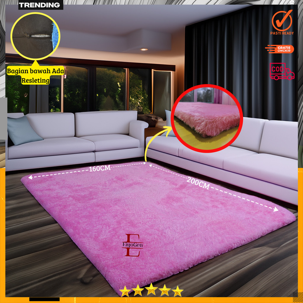 Karpet bulu rasfur ukuran 200X160X5CM..