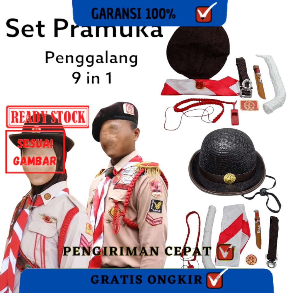 

Satu 1 Set Perlengkapan Pramuka Lengkap 9 in 1 SD SMP Penggalang Siswa Siswi Putra Putri Cowok CewekTERLARIS