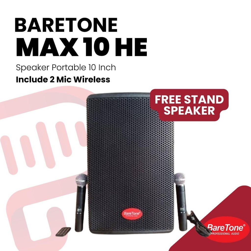 Speaker Portable Baretone MAX10HE / MAX 10HE / MAX 10 HE Bluetooth-TWS