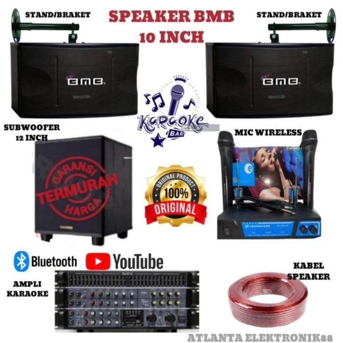 Promo Harga Termurah Paket Sound System Karaoke BMB 10 Inch/Subwoofer CVR 12 Inch Party1/Amplifier