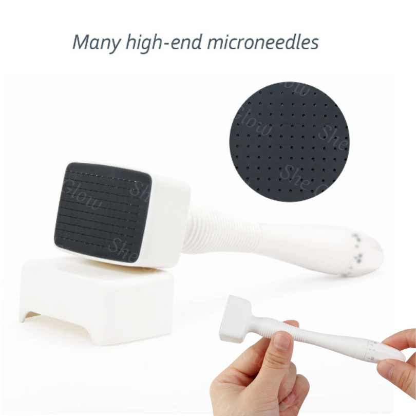 New She Glow (GARANSI 1 TAHUN) Derma Roller Stamp DRS140A Anti-Aging Kerut Adjustable Panjang Jarum